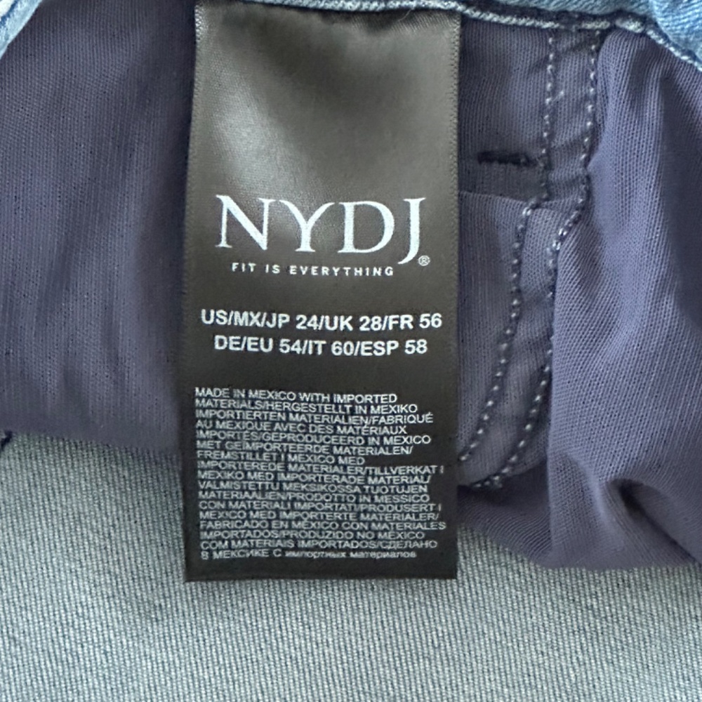 NYDJ Curve 360 Straight Ankle Slit Cropped Jeans Women's Size 24 - Picture 7 of 11